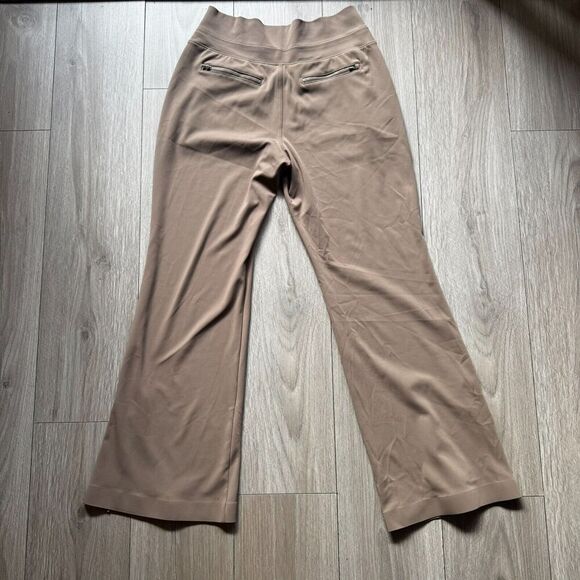 Athleta Pants Womens M Beige Venice Flare Leg Slit Hem High Rise Office Commute - Picture 13 of 14